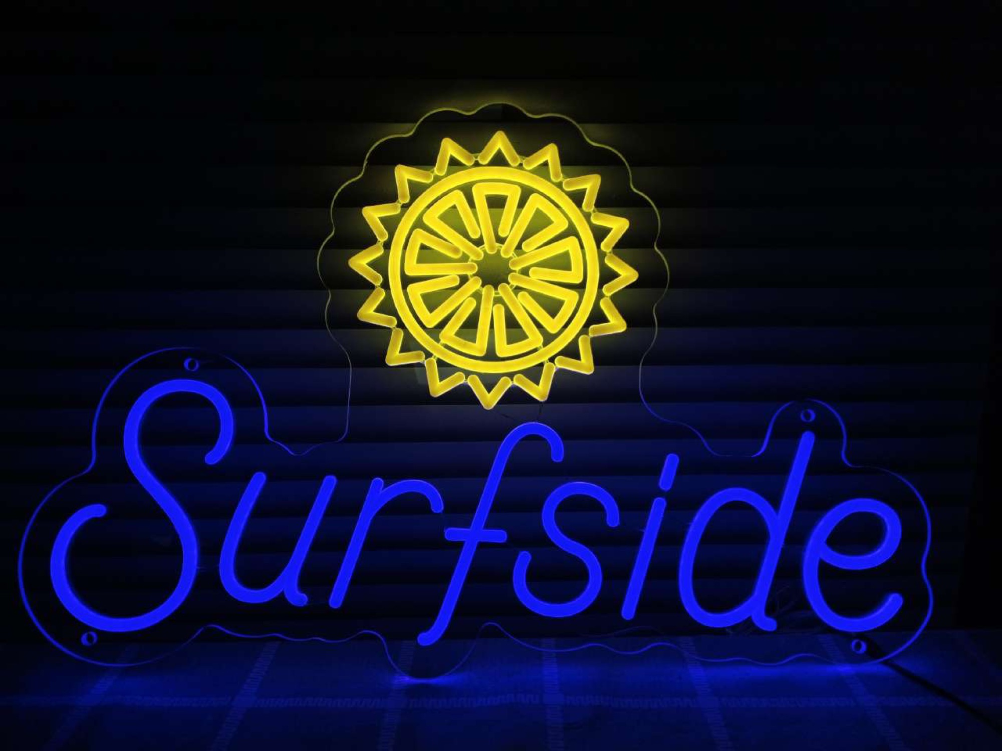 Final Surfside LED neon sign produced by Neon Signs Depot