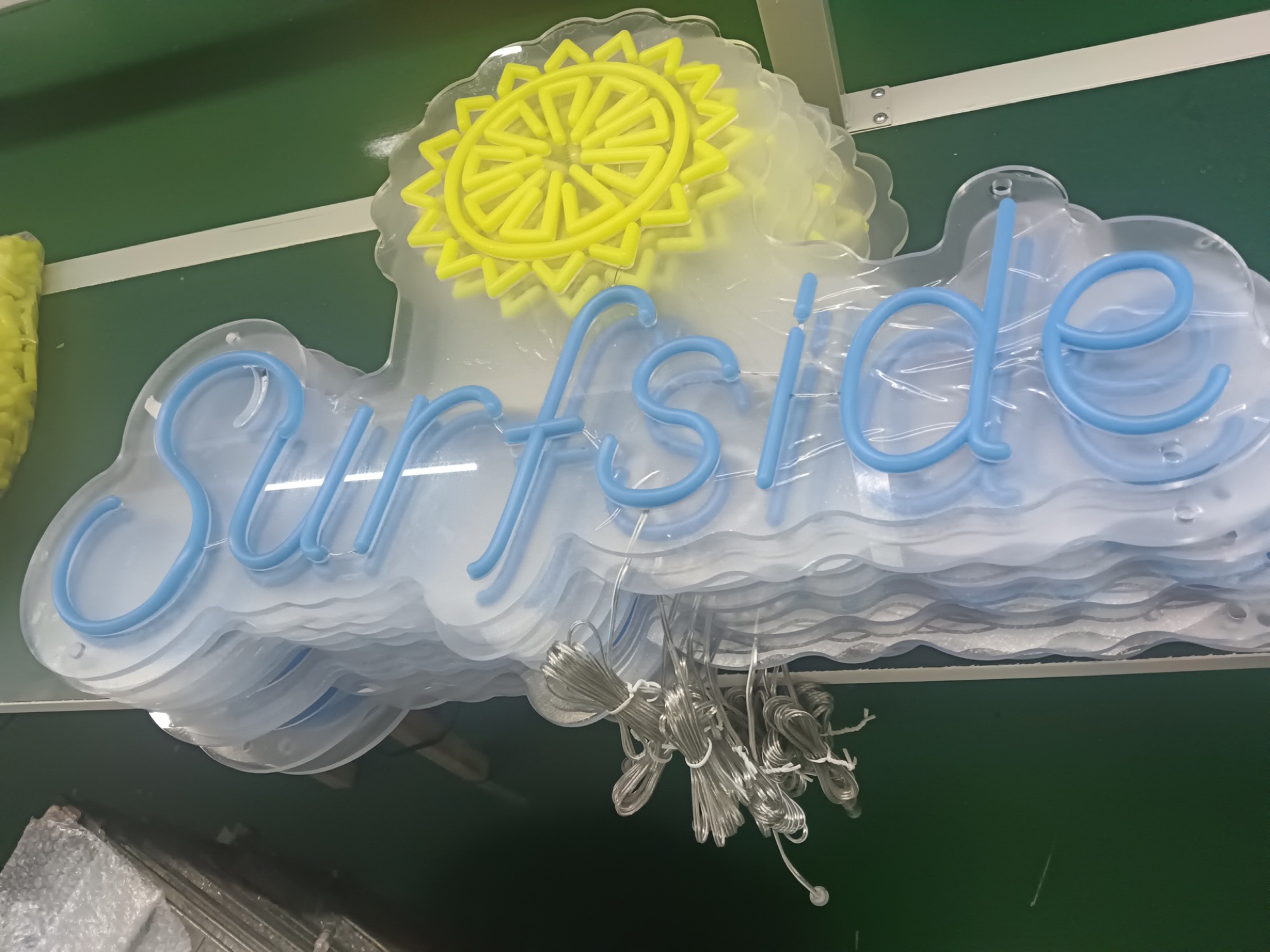 Bulk custom LED neon sign production for Stateside Vodka Surfside rollout